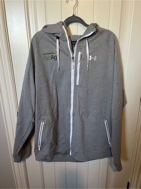 Under Armour Light Gray Full-Zip Hooded Jacket